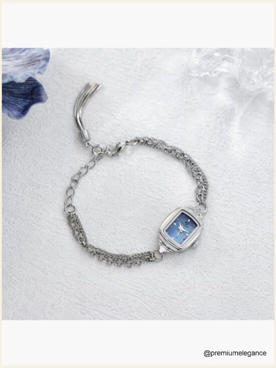 Vintage Bangle-Style Watch Square Mini Dial Dress Gold Bracelet Quartz main image 4